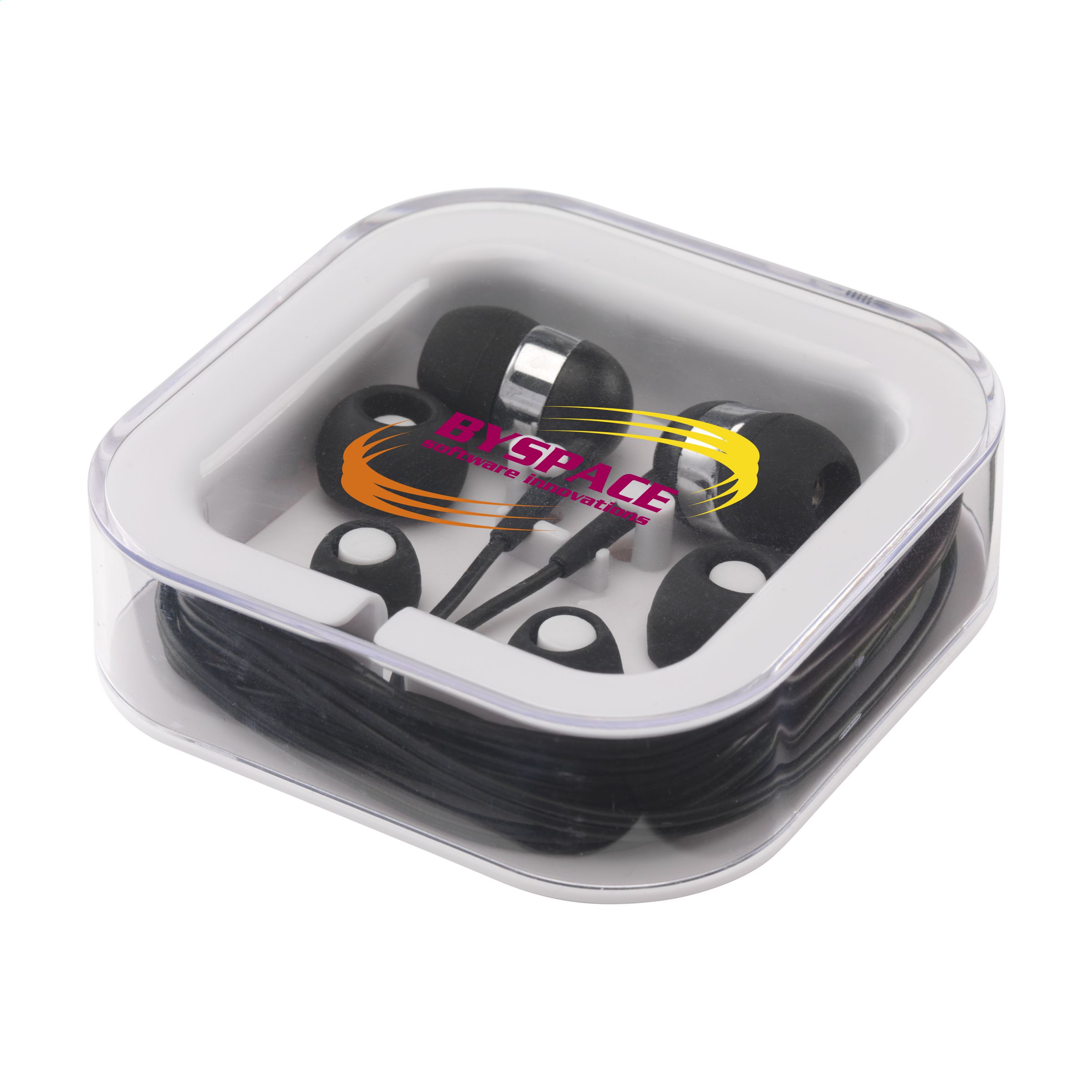 Black Earbud Earphones 1.2m Cable and Case BudgetHeadphones.co.uk