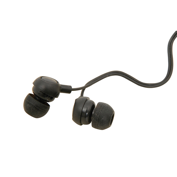 Black Mini Round In Ear Earphones BudgetHeadphones.co.uk