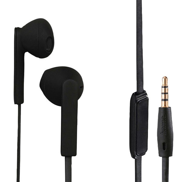 Joy+ Stereo Earphones, Black with Inline Microphone BudgetHeadphones