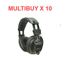 Multibuy x 10 Mono/stereo headphones with volume control