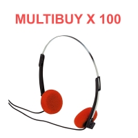 Multi Buy x 100 - Budget Headphones in Orange