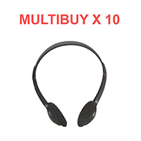 10 x School Computer Headphones in Black with 2 metre lead