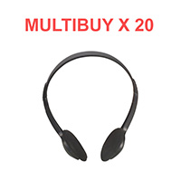 Multi Buy x 20 Computer Headphones in Black with 2 metre lead