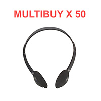 Multi Buy x 50 Computer Headphones in Black with 2 metre lead