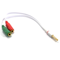 2 x 3.5mm Sockets to 3.5mm 4 Pole Converter Cable